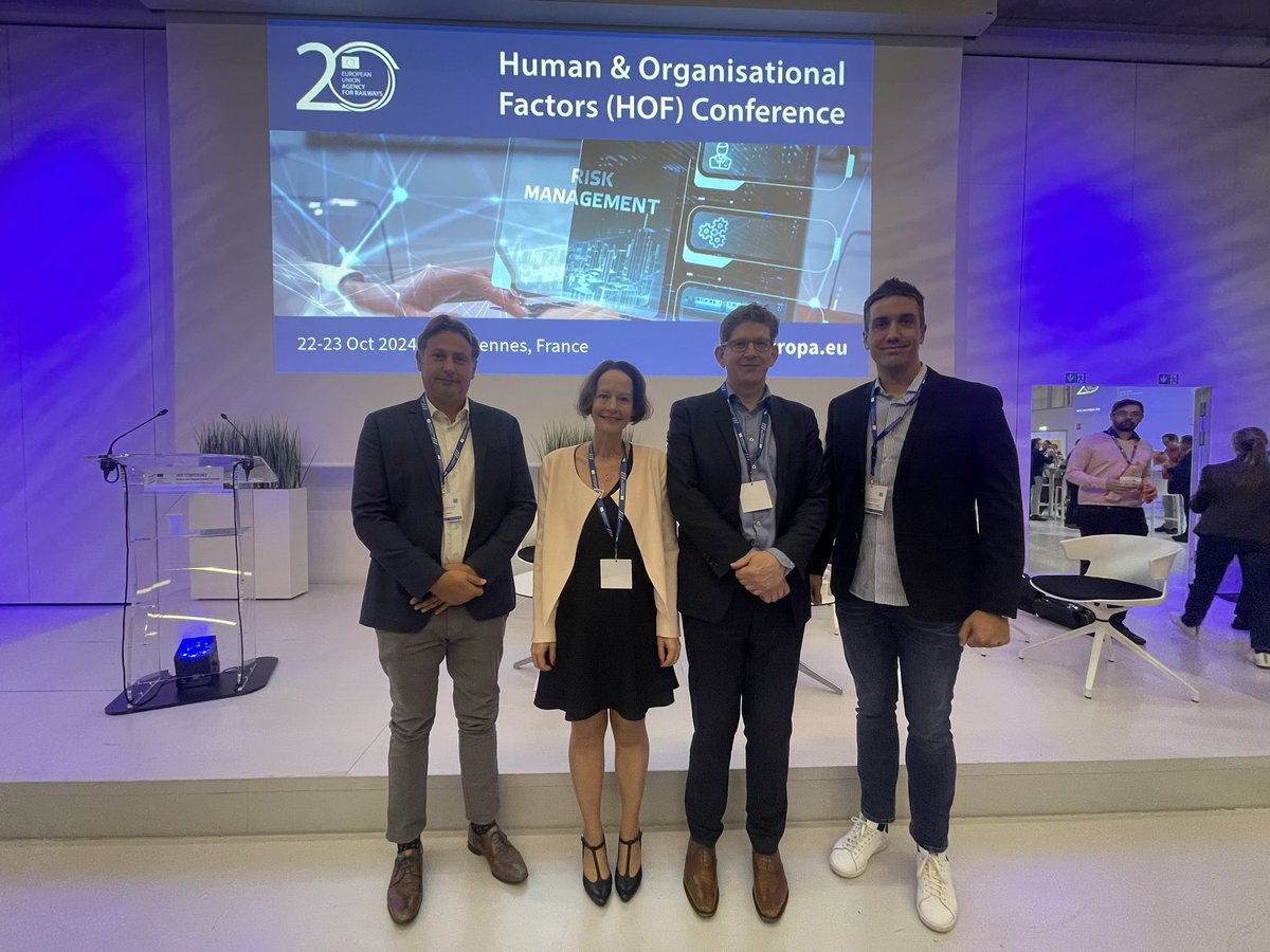 We participated in the “Human Factor &amp; Organisational Factors Conference 2024”, organised by European Union Agency for Railways, where safety-related professions, such as #train #drivers, which are highly relevant in the railway sector, were one of the main focuses of the event.
