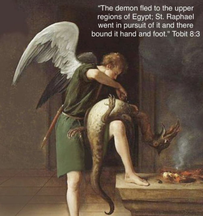 ProtecttheFaith's tweet photo. On the Feast of the Archangel St Raphael

Archangel St Raphael, we pray that you drive the deadly demons out of the Church given entry by the Jorge Bergoglio and his Synod on Synodality. Amen
