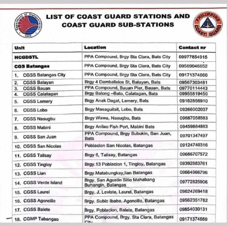 _luvmikha's tweet photo. Listed below are the emergency contact numbers of coast guard stations and coast guard sub-stations for Batangas. Please help me in spreading this kind of information, so it will reach to the ones who need it.

Please retweet to spread thank you!

#KristinePH https://t.co/mUv4F1cdcp