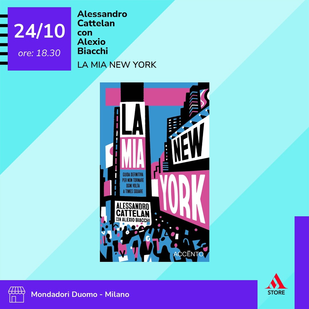 Oggi, ore 18.30, Milano, Mondadori Duomo. Alessandro Cattelan con Alexio Biacchi presentano: "La mia New York. Guida definitiva per non tornare ogni volta a Times Square" - Spazio Arena - Ingresso libero fino ad esaurimento posti disponibili <a href="/alecattelan/">alessandro cattelan</a>