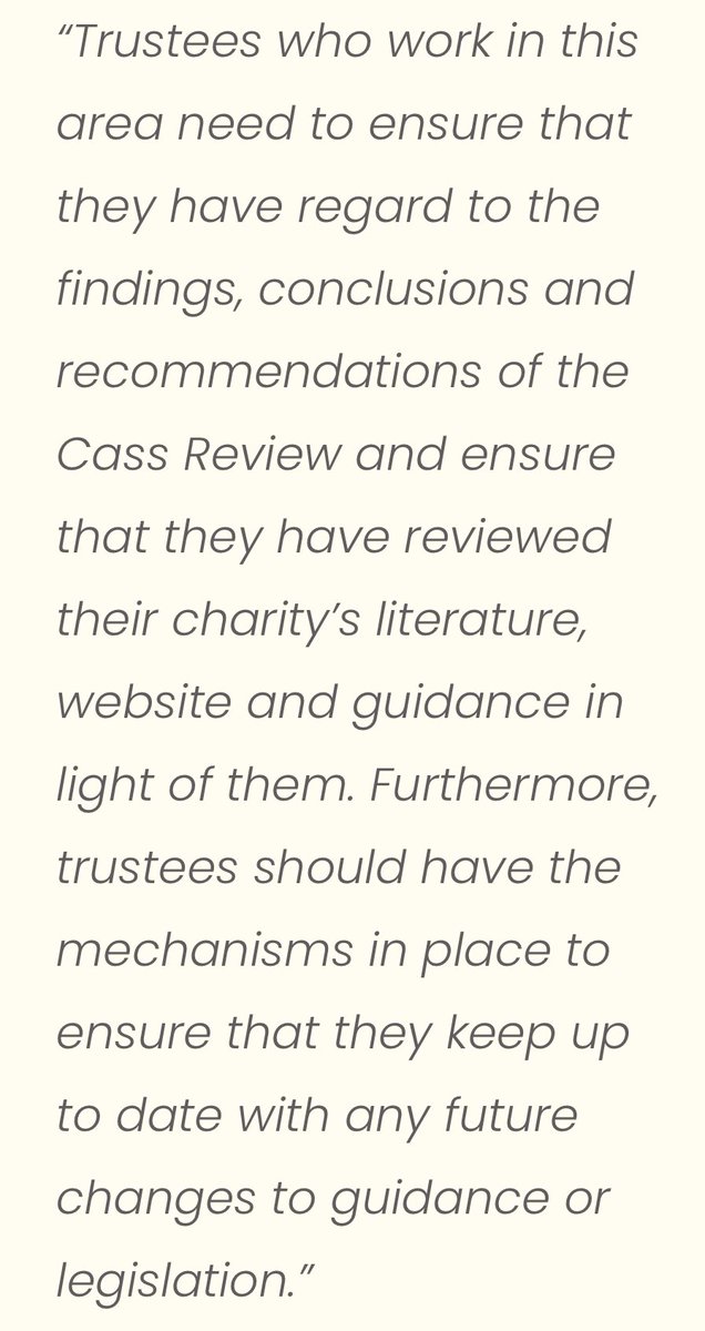 Dr Natacha Kennedy (@natachakennedy) on Twitter photo This section of the <a href="/ChtyCommission/">Charity Commission</a> report is an unacceptable infringement on freedom of speech.
The Cass Review is harmful pseudoscience & endorsing adherence to such a politicised & deeply flawed document is totalitarian. This is an attack on free speech & human rights.
<a href="/coe/">Council of Europe</a> This section of the <a href="/ChtyCommission/">Charity Commission</a> report is an unacceptable infringement on freedom of speech.
The Cass Review is harmful pseudoscience & endorsing adherence to such a politicised & deeply flawed document is totalitarian. This is an attack on free speech & human rights.
<a href="/coe/">Council of Europe</a>