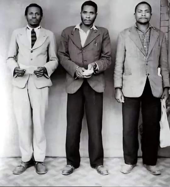 kearchives's tweet photo. This is a rare photo, From left is Gen Kahiu Itina, Kimani Karungo (Dedan Kimathi's younger brother) and Field marshal Dedan Kimathi...#morara #RigathiGachagua https://t.co/zorNtMM1KA