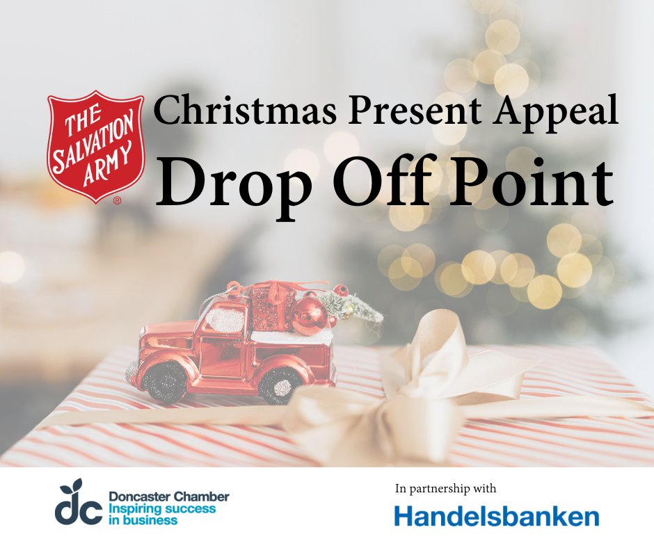 Doncaster Chamber (@dnchamber) on Twitter photo Spread Christmas Cheer for Children in Doncaster this Festive Season! 🎁🎄
This year, in partnership with <a href="/handelsbanken/">Handelsbanken</a> , we're hosting a festive networking session at Doncaster Minster to support <a href="/salvationarmy/">The Salvation Army</a> 's 2024 Christmas Present Appeal!
If you're unable to make the Spread Christmas Cheer for Children in Doncaster this Festive Season! 🎁🎄
This year, in partnership with <a href="/handelsbanken/">Handelsbanken</a> , we're hosting a festive networking session at Doncaster Minster to support <a href="/salvationarmy/">The Salvation Army</a> 's 2024 Christmas Present Appeal!
If you're unable to make the