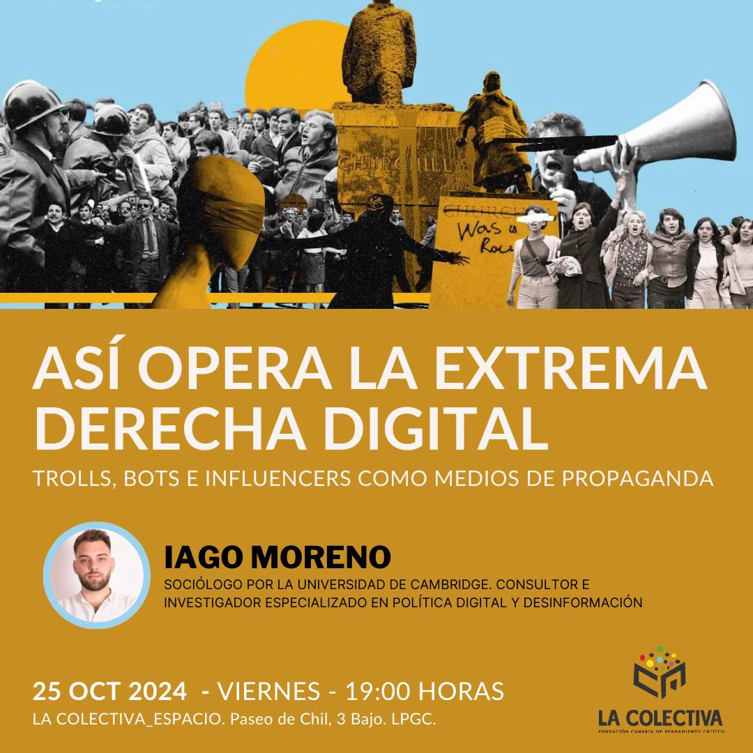 ¿Quién frena a la #extremaderecha en las #redessociales?
Ganas de que sea mañana para hablar con <a href="/IagoMoreno_es/">Iago Moreno</a> en nuestro espacio. ¡No faltes!
#LPGC #LasPalmasdeGranCanaria