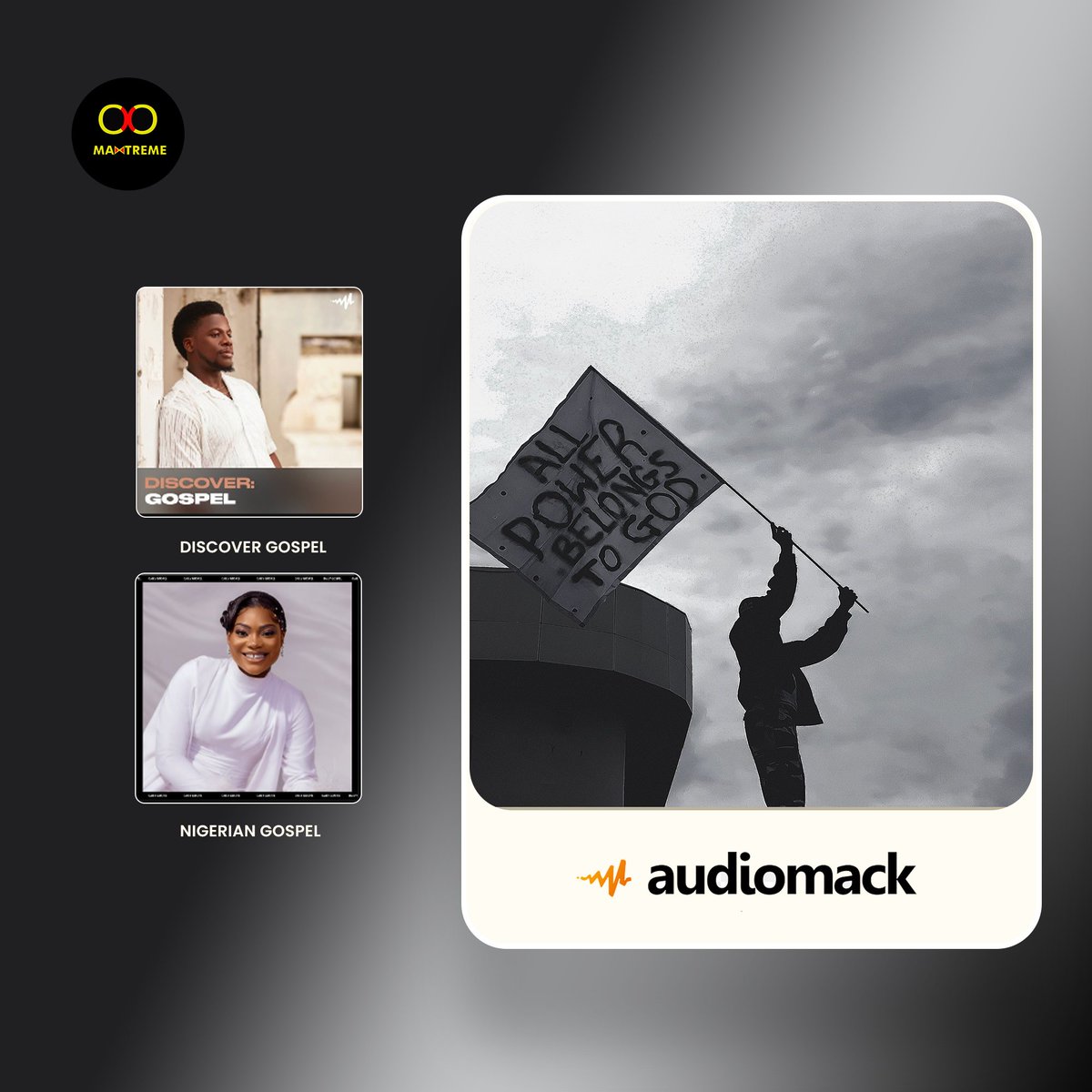 MaxtremeHQ_'s tweet photo. Thank you @SpotifyAfrica, @audiomackafrica, and @BoomplayNigeria for the Editorial Playlist Support for @progressonX 

Keep streaming ‘All Power Belongs To God' on all platforms.

#MaxtremeInc #EditorialPlaylists #MaxtremeDistribution https://t.co/9IXTR4qAa9