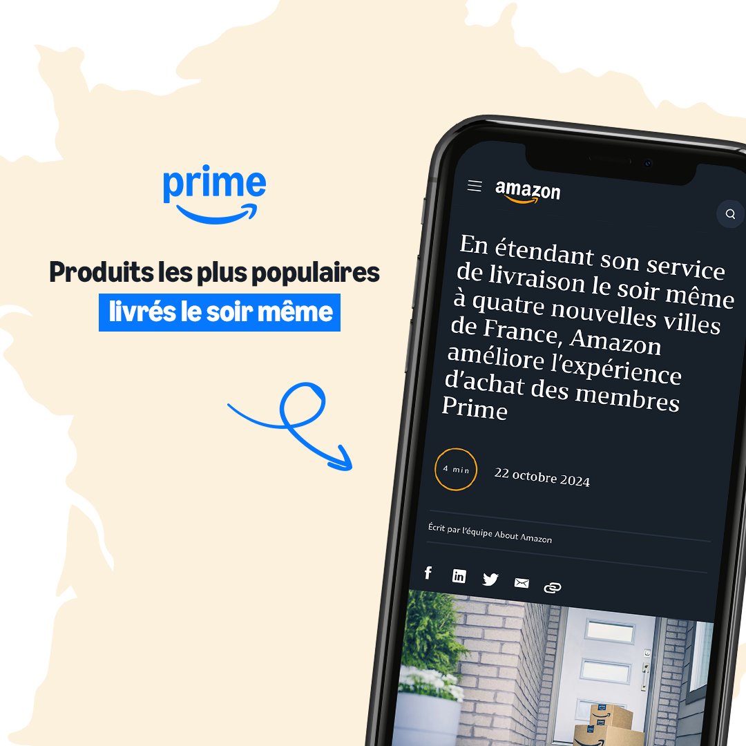 En 2023, +30% de livraisons le soir même en France 🚀

Livraison record : 227 min pour un shampoing depuis le centre ORY4 près de Paris. 
Avec Prime, profitez de la livraison rapide, gratuite et d'une immense sélection pour vos achats de fin d’année 🎁

👇 aboutamazon.fr/actualites/act…