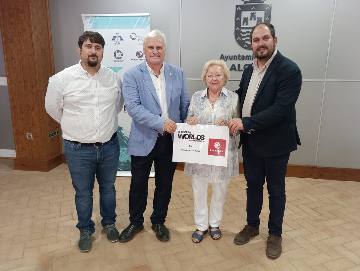 ⛵ Este miércoles la asociación Cáritas Los Alcázares recibió el cheque benéfico de la recaudación conseguida en el mundial de clase Topper celebardo el pasado mes de julio.

🙌🏼 ¡Gracias! 🙌🏼
