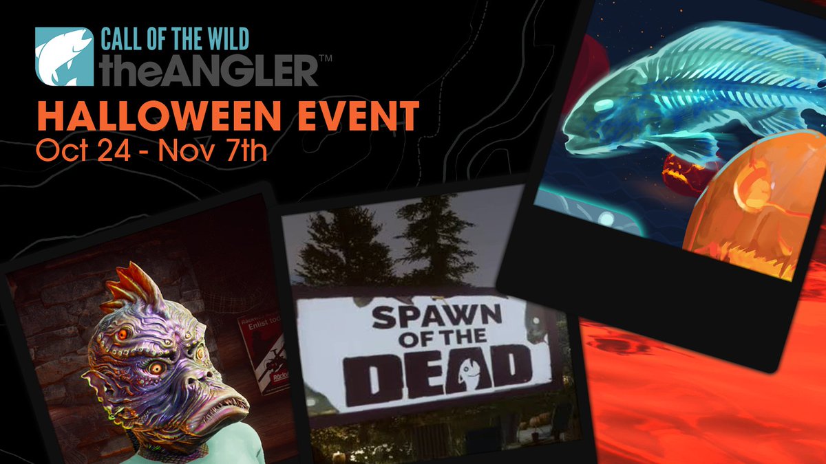 Come out to Golden Ridge... if you dare!

👻 Anglerween has RISEN
⚰️ So have the fish (from the dead)
🎥 Drive up for some horror movies
🍿 Hope that you can find the popcorn machine before it finds you first
🧟 Cosmetics both old and new will be available, so go scare your