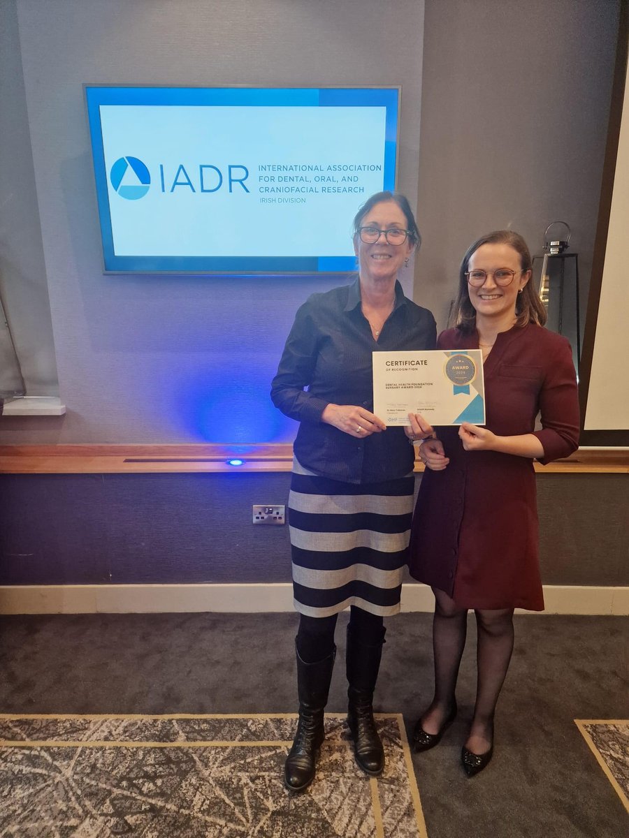 IADR Irish Division (@iadrirish) on Twitter photo Congratulations to Harriet Byrne for winning the <a href="/DHF_Ireland/">Dental Health Foundation Ireland #KeepBrushing</a> Research Prize 2024! <a href="/uccoralsurgery/">UCC Oral Surgery</a> <a href="/UCCResearch/">UCC Research</a> <a href="/UCCMedHealth/">UCC Medicine & Health</a> <a href="/IADR/">IADR</a> <a href="/harding_mairead/">Mairead Harding</a> Congratulations to Harriet Byrne for winning the <a href="/DHF_Ireland/">Dental Health Foundation Ireland #KeepBrushing</a> Research Prize 2024! <a href="/uccoralsurgery/">UCC Oral Surgery</a> <a href="/UCCResearch/">UCC Research</a> <a href="/UCCMedHealth/">UCC Medicine & Health</a> <a href="/IADR/">IADR</a> <a href="/harding_mairead/">Mairead Harding</a>