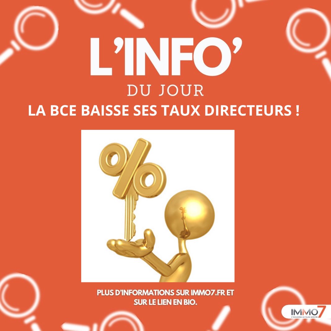 agenceimmo7's tweet photo. La BCE baisse ses taux directeurs. 

Plus d’infos ici : 👉 https://t.co/Jrtct7h8Ob

#immo7 #immobilier #brignais #pretimmobilier @oliviervenet @jules.immo7 @nico69_ @virginie_raidelet https://t.co/VWPdcrj3V6