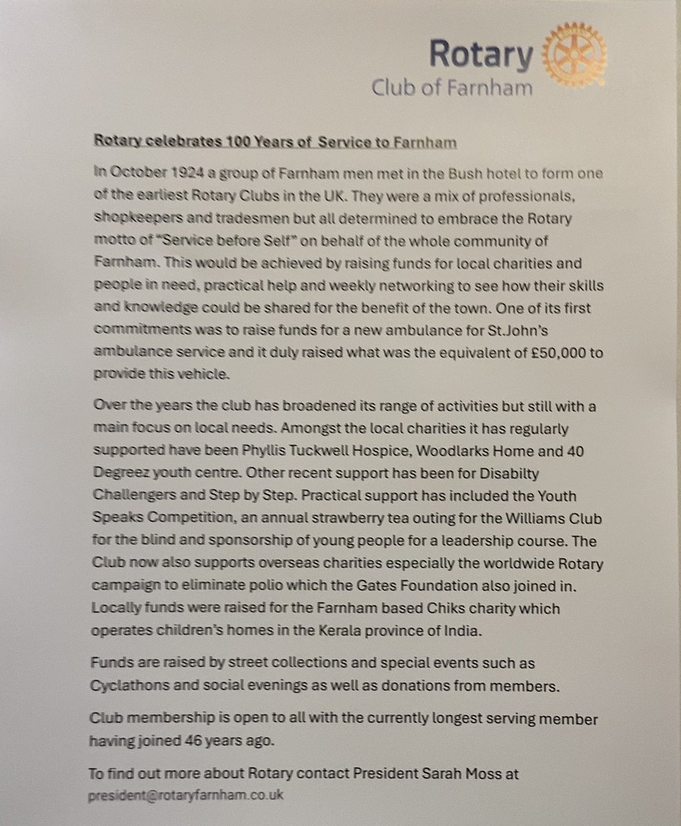 Rotary - Farnham (@farnhamrotary) on Twitter photo 