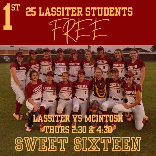 It’s game day! Come out and show your support. Game at 2:30 &amp; 4:30. <a href="/LassiterSports/">LassiterAthletics</a>