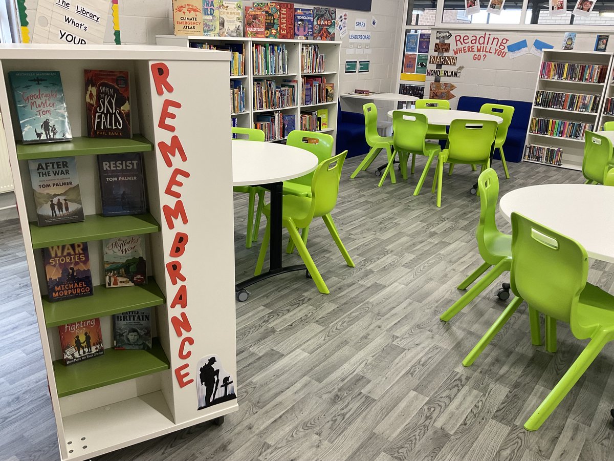 TRSSchool's tweet photo. We have some fantastic books in the school library ahead of #RemembranceDay #readingforpleasure #literacy https://t.co/ElGQgSPdTi