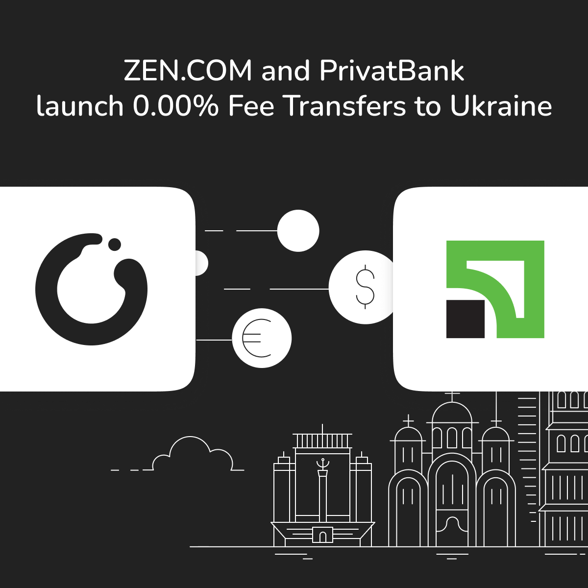 0.00% Fee Transfers to Ukraine! 

From October 23rd to November 23rd, ZEN.COM, in partnership with PrivatBank, offers fee-free transfers to Ukraine via the #Privatmoney service in the ZEN.COM app.

#fintech #payments <a href="/zen_com/">ZEN.COM</a> <a href="/privatbankua/">PrivatBank</a>