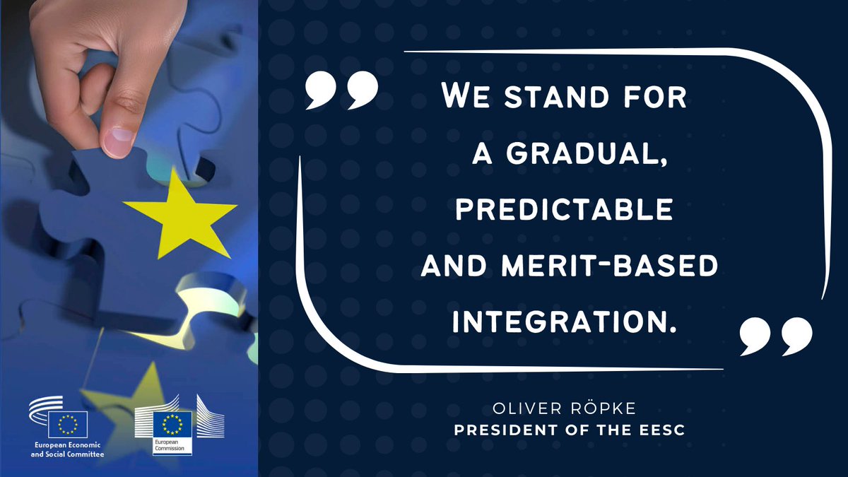 We stand for a gradual, predictable &amp; merit-based integration.

Our doors are open to social partners and civil society representatives from candidate countries, working hand in hand with our <a href="/EU_EESC/">European Economic and Social Committee</a> members to shape a stronger future together.

#EUEnlargement #StrongerTogether