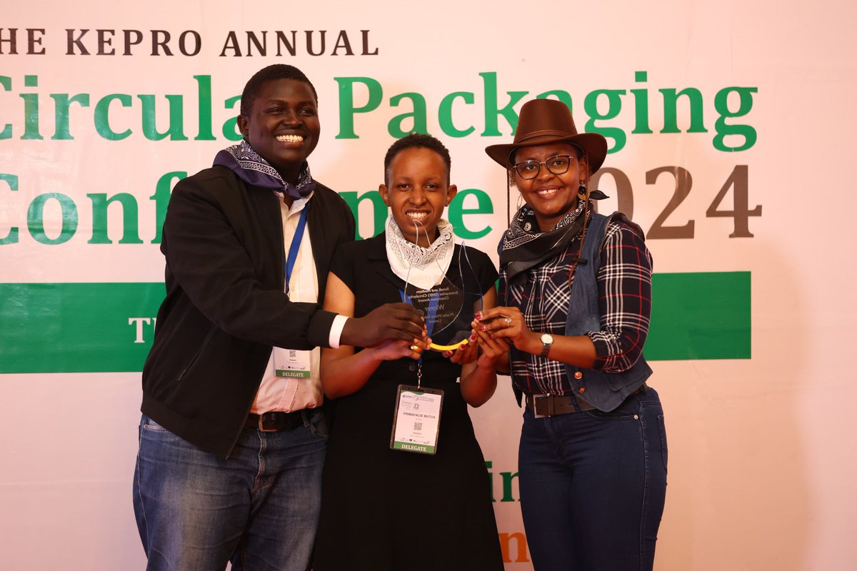 kepro_ke's tweet photo. Announcing our winners at the KEPRO Sustainable Packaging, Innovation, and Circular Economy Awards (SPICE Awards) 2024!

Category 6
Youth Eco-Warrior Award
🏆Winner:
Organization: M-taka Waste Solutions Limited 🎉🎉
Project: @mtaka_solutions 
Representative: Benson Abila

M-taka Waste Solutions, led by the dynamic Benson Abila, has been recognized for its outstanding contributions to environmental sustainability, making them true youth champions in the eco-warrior space.

🏆Runner up Winner:
Organization: Slums Going Green and Clean Slums Going Green And Clean @SGGCKENYA  🎉🎉
Representative: Brian Gisore Nyabuti

Brian Gisore Nyabuti’s Slums Going Green and Clean is a powerful movement, transforming communities through sustainable practices and youth-driven environmental action. Congratulations to both for their inspiring leadership and dedication to the planet!

CONGRATULATIONS🎉

#KACPC2024 #KEPROAnnualConference2024 #KEPROinAction
#CircularEconomy #SPICEawards2024