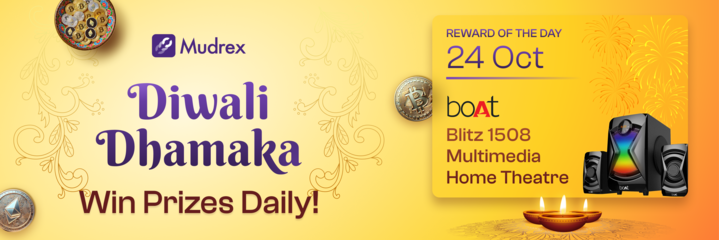 Day 4 Diwali Dhamaka Reward is LIVE! 

Trade Futures today and stand a chance to win <a href="/RockWithboAt/">boAt</a> 's Blitz 1508 Multimedia Home Theatre' 

Who’s ready to top today’s leaderboard?  🎁📷 
Participate now: shorturl.at/cypuv