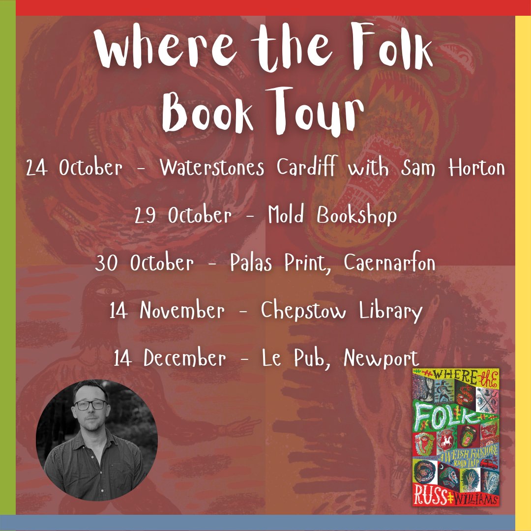 calonbooks (@calonbooks) on Twitter photo 📚 New Events! 📚
New dates have been added to Russ Williams's fun and fascinating folklore book tour!
Next stop is <a href="/WaterstonesCDF/">Waterstones Cardiff</a> where Russ will be speaking about his book 'Where the Folk' with Sam K. Horton, author of 'Gorse' 🚗
📍 Waterstones Cardiff
🕖 7pm
🗓️ 24 October 📚 New Events! 📚
New dates have been added to Russ Williams's fun and fascinating folklore book tour!
Next stop is <a href="/WaterstonesCDF/">Waterstones Cardiff</a> where Russ will be speaking about his book 'Where the Folk' with Sam K. Horton, author of 'Gorse' 🚗
📍 Waterstones Cardiff
🕖 7pm
🗓️ 24 October