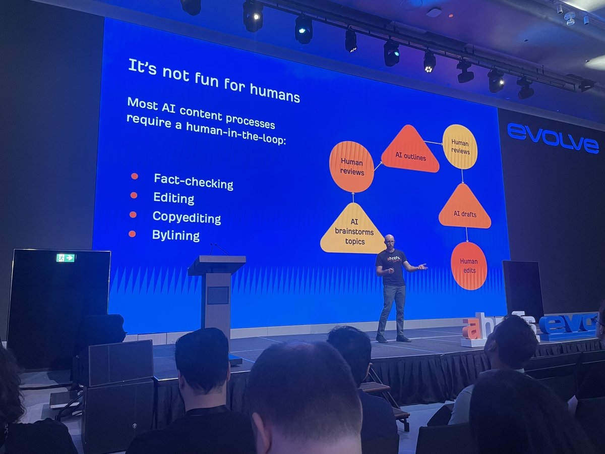 nikrangerseo's tweet image. Everyone wants to write AI content, but no one wants to read AI content.
Mic drop! 🎤
@thinking_slow @ahrefs
#AhrefsEvolve #AIGeneratedContent