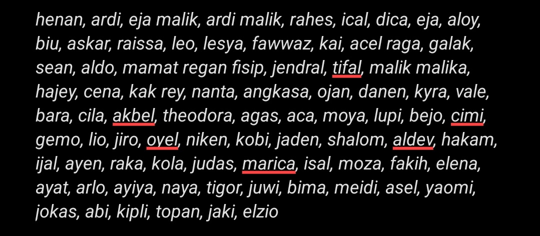 yang ga ada tulis sendiri aja ya namanya.....................😭