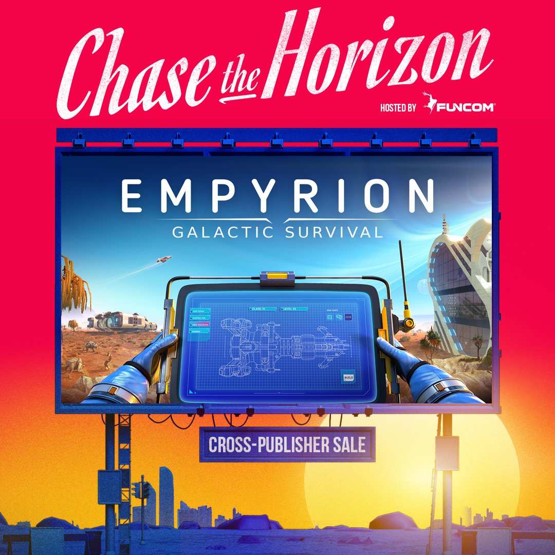 📢Get Empyrion Galactic Survival on #Steam  at a 60% discount until October 28! 🔥 In the 'Chase the Horizon' cross-publisher-sale, hosted by #Funcom, you can also get a whole range of other great games from other developers at great discounts! Check it out: