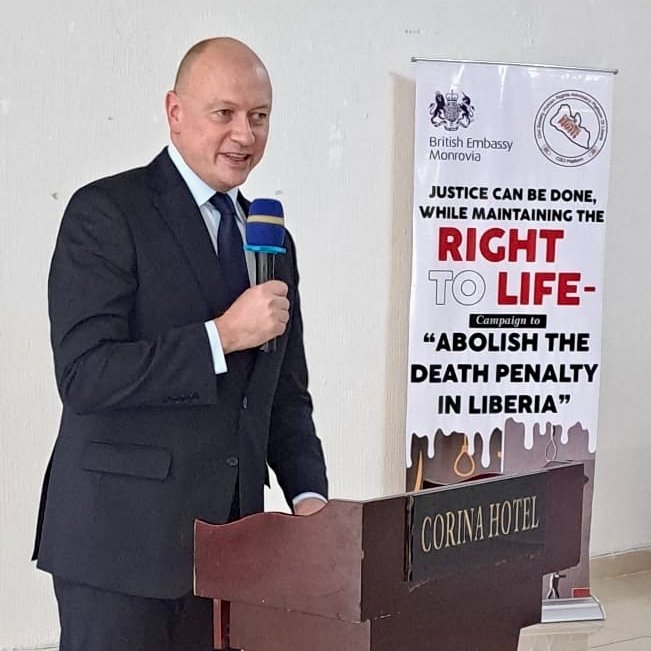 "Justice can be done while maintaining the right to life" - British Ambassador <a href="/Neil_Bradley_UK/">Neil Bradley</a>

CSOs, Ministry of Justice, political leaders, UN, diplomats,  Liberia Bar Council + human rights leaders joined @UKInLiberia to launch a project to abolish the death penalty in 🇱🇷