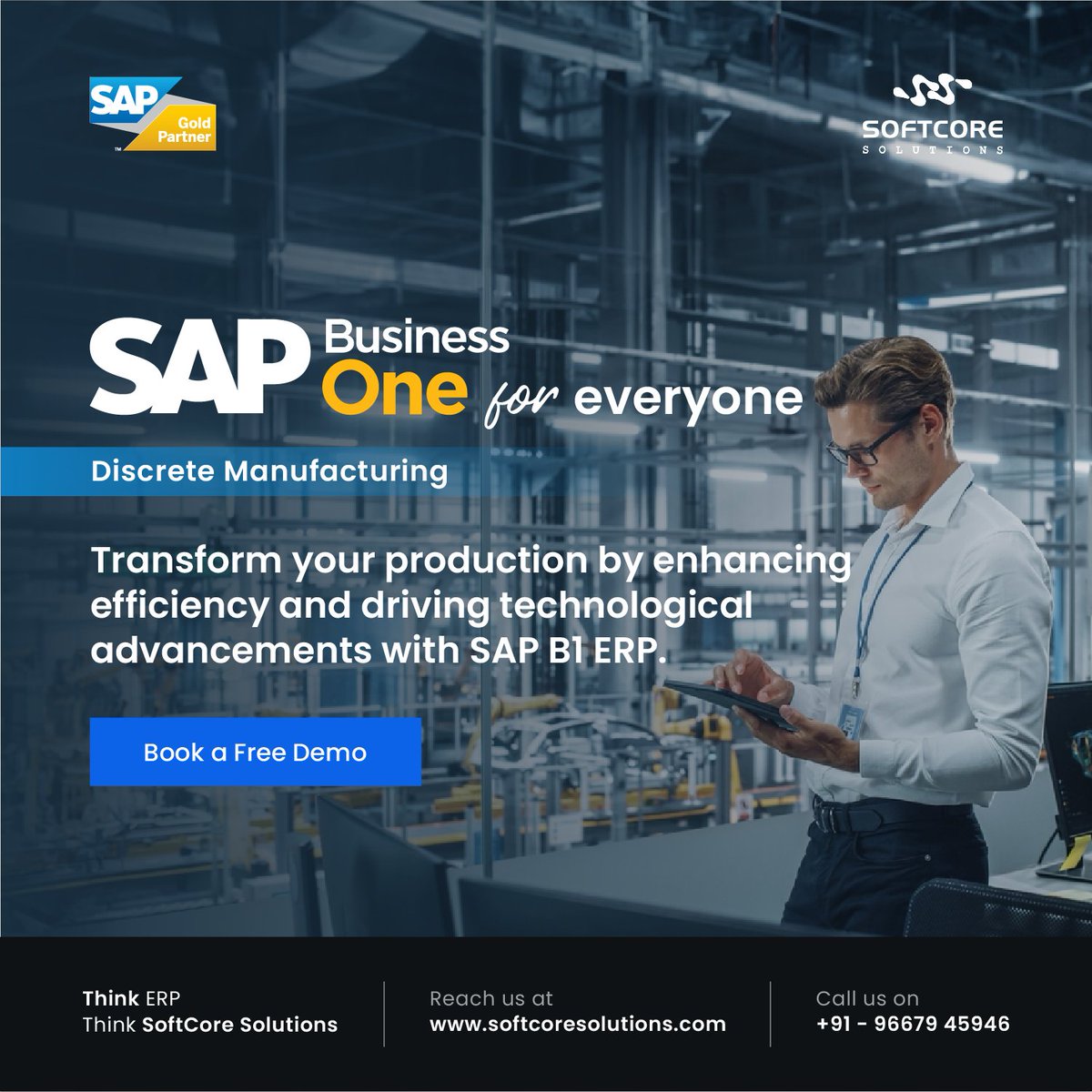 SCS_SAPB1's tweet image. Efficiency, Quality, and Innovation. Step into the future with Discrete Manufacturing and grow your production. Discover cutting-edge technology and streamlined processes designed to maximize efficiency and product excellence with SAP B1 ERP.  

#SAPBusinessOneForEveryone #SCS