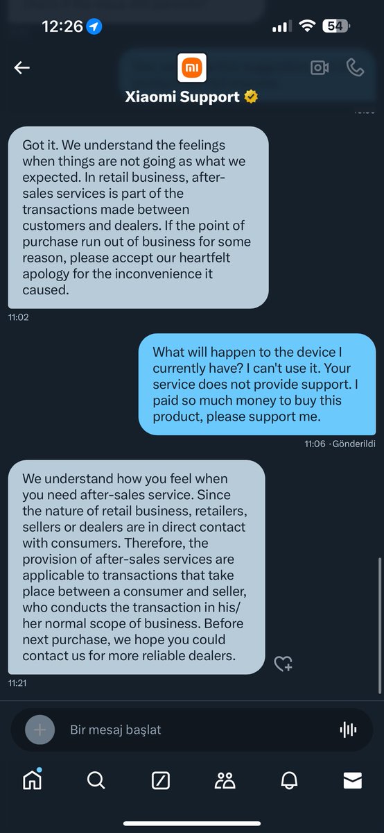 Ürününün arkadasında durmayan bir firma satıcı ortada yok kime gidip destek almamı bekliyorsunuz?? Mağaza Türkiye garantili diye sattı ne yapalım şimdi çalışmayan cihazı <a href="/XiaomiTurkiye/">Xiaomi Türkiye</a> <a href="/XiaomiHyperOS_/">Xiaomi HyperOS</a> <a href="/Xiaomi/">Xiaomi</a>