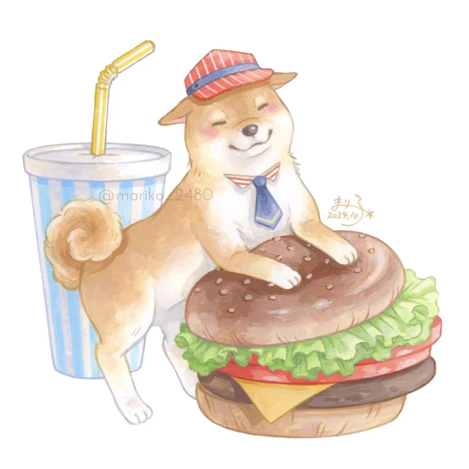 柴犬のバーガーショップ 