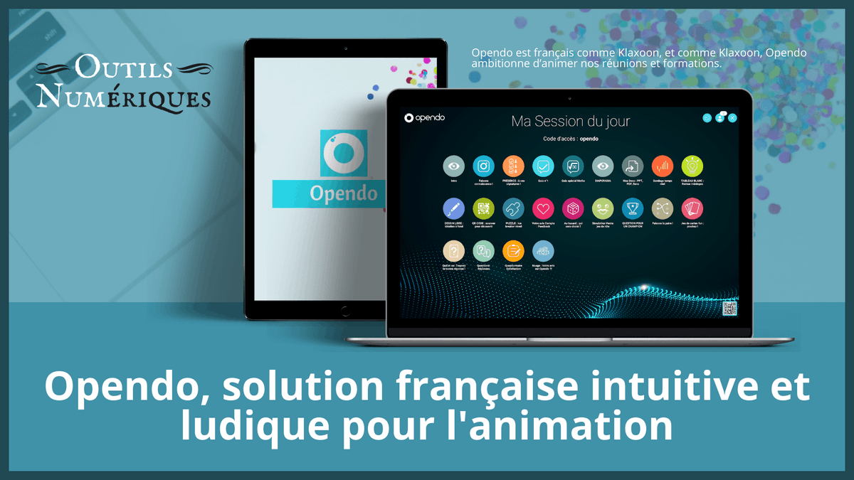 Mon test d'Opendo, l'outil français pour dynamiser vos formations et réunions aux 20+ activités. Avec aussi une belle interview de Damien Lorsery sur les origines et la suite

outilsnum.fr/opendo-solutio…