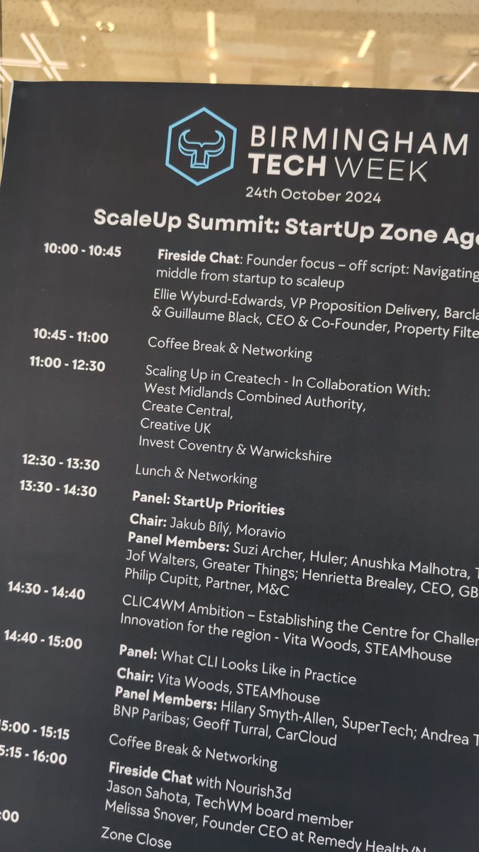 CreateCentralUK's tweet photo. Another exciting and busy day ahead at @BirminghamTech Week.  We will be part of the 'Scaling Up in Createch' in collaboration with @WestMids_CA, @WeAreCreativeUK, @InvestCoventry and @InvestWarks - be sure to join us for this session and more panels throughout the day.
#CoLab https://t.co/itkz3u5Asy