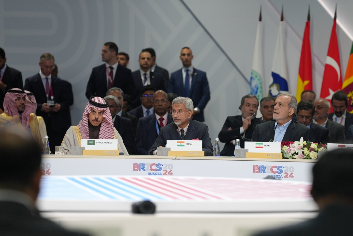 Dr. S. Jaishankar (@drsjaishankar) on Twitter photo Represented PM <a href="/narendramodi/">Narendra Modi</a> at the BRICS Outreach session in Kazan today.
As the old order changes while inequities of the past continues, BRICS is a statement in itself and can make real difference. In this context, highlighted 5 key points:
1️⃣ Strengthening and expanding Represented PM <a href="/narendramodi/">Narendra Modi</a> at the BRICS Outreach session in Kazan today.
As the old order changes while inequities of the past continues, BRICS is a statement in itself and can make real difference. In this context, highlighted 5 key points:
1️⃣ Strengthening and expanding