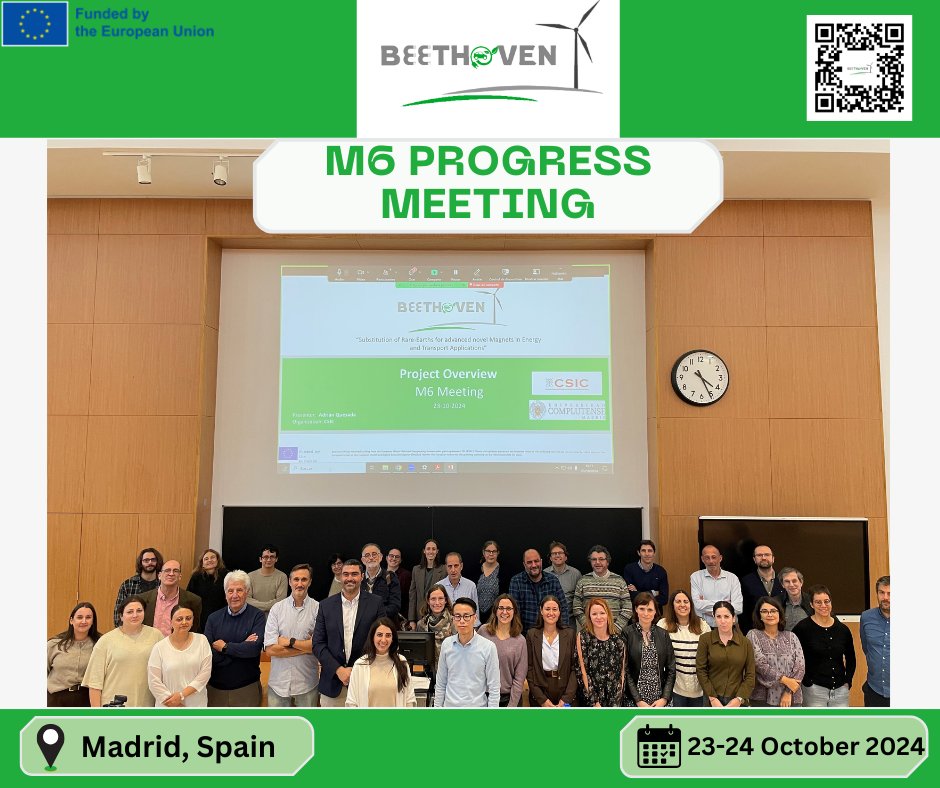 Beethoven project 6M progress meeting was succesfully took place on 📅23rd &amp; 24th of October, in 📍Madrid, Spain! 🚀

👉Learn more on: lnkd.in/d5bZPgJR

#beethoven #eufunded #hadea #magnets