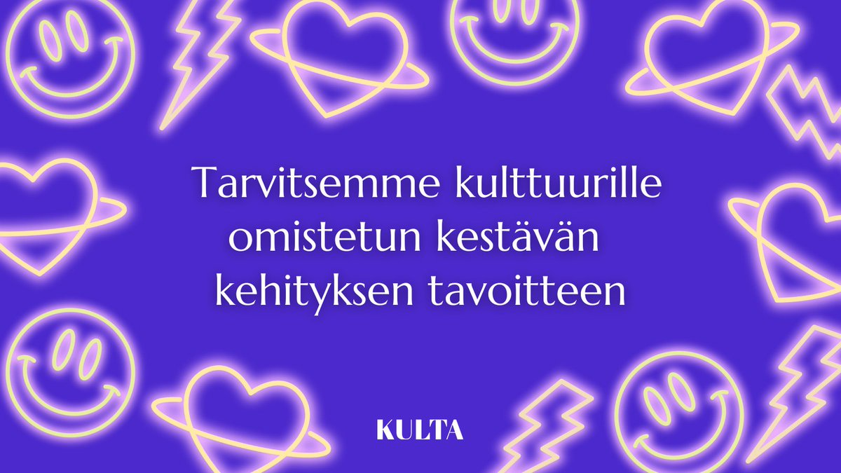 YK:n päivänä on hyvä kiinnittää katse vuoden 2030 jälkeiseen aikaan kestävän kehityksen toimintaohjelmassa. On aika saada kulttuurille oma kestävän kehityksen tavoite. 
#Kulttuuritavoite2030 #Culture2030Goal #YK
kulttuurijataide.fi/kulttuuritavoi…