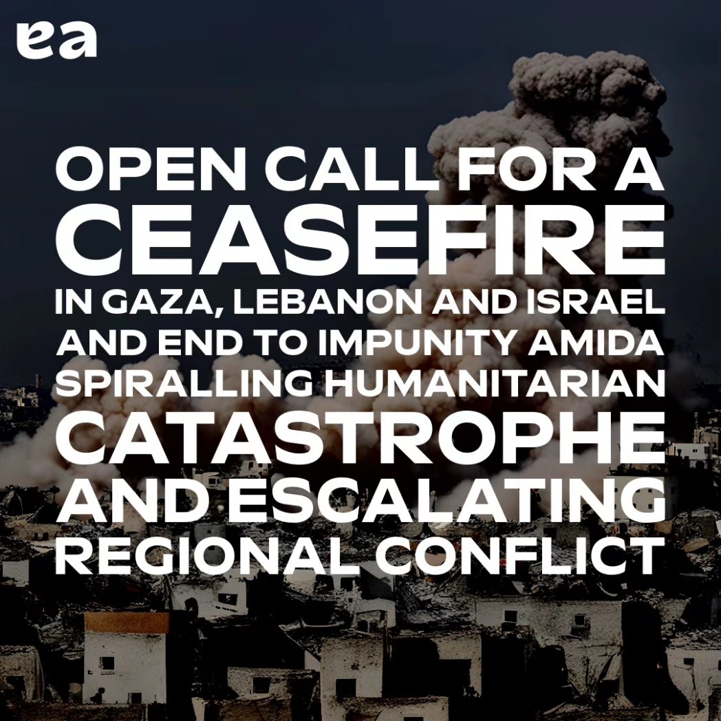 🚨 Over 150 NGOs are calling for an immediate ceasefire in Gaza, Lebanon, and Israel. The humanitarian catastrophe is escalating, and the international community must act NOW.

📣 Read the statement here euroalter.com/open-call-for-…

#CeasefireNOW #StopSendingArms