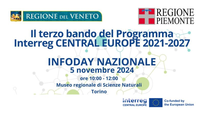 Regione Piemonte (@regionepiemonte) on Twitter photo 📅 Il 5 novembre a #Torino dalle ore 10 alle 12 un infoday nazionale dedicato al terzo bando del Programma <a href="/interregCE_IT/">Interreg CE Italy</a> 
L'evento si terrà, in presenza, al <a href="/MRSNTORINO/">MRSN Torino</a> 
Info e registrazione obbligatoria 👇regione.piemonte.it/web/temi/fondi…
#InterregPiemonte <a href="/RegioneVeneto/">Regione del Veneto</a> 📅 Il 5 novembre a #Torino dalle ore 10 alle 12 un infoday nazionale dedicato al terzo bando del Programma <a href="/interregCE_IT/">Interreg CE Italy</a> 
L'evento si terrà, in presenza, al <a href="/MRSNTORINO/">MRSN Torino</a> 
Info e registrazione obbligatoria 👇regione.piemonte.it/web/temi/fondi…
#InterregPiemonte <a href="/RegioneVeneto/">Regione del Veneto</a>