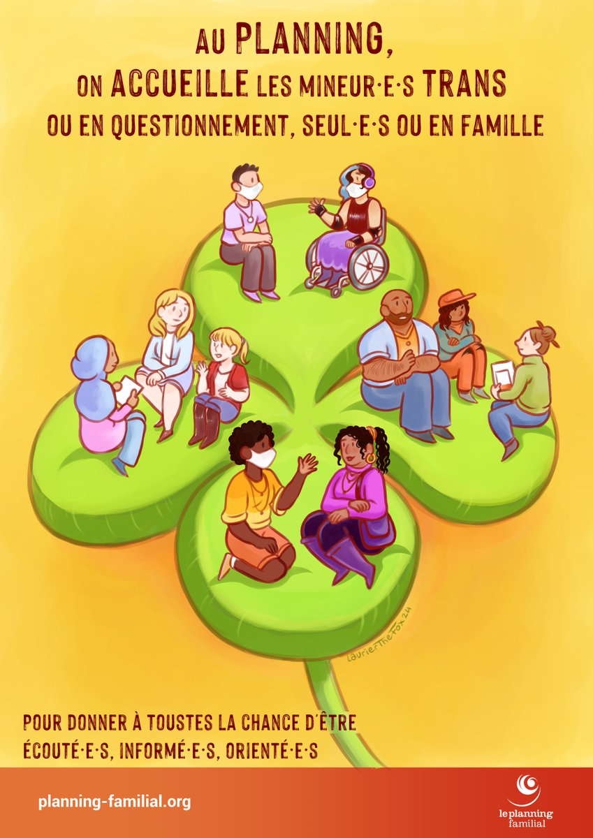 leplanning's tweet image. 👉 Accueil des mineur·e·s trans ou en questionnement, par Laurier the fox
Les mineur·e·s trans ou en questionnement sur leur identité de genre sont particulièrement vulnérables face aux attaques idéologiques qui visent à restreindre leurs droits. 
Le Planning familial offre un…
