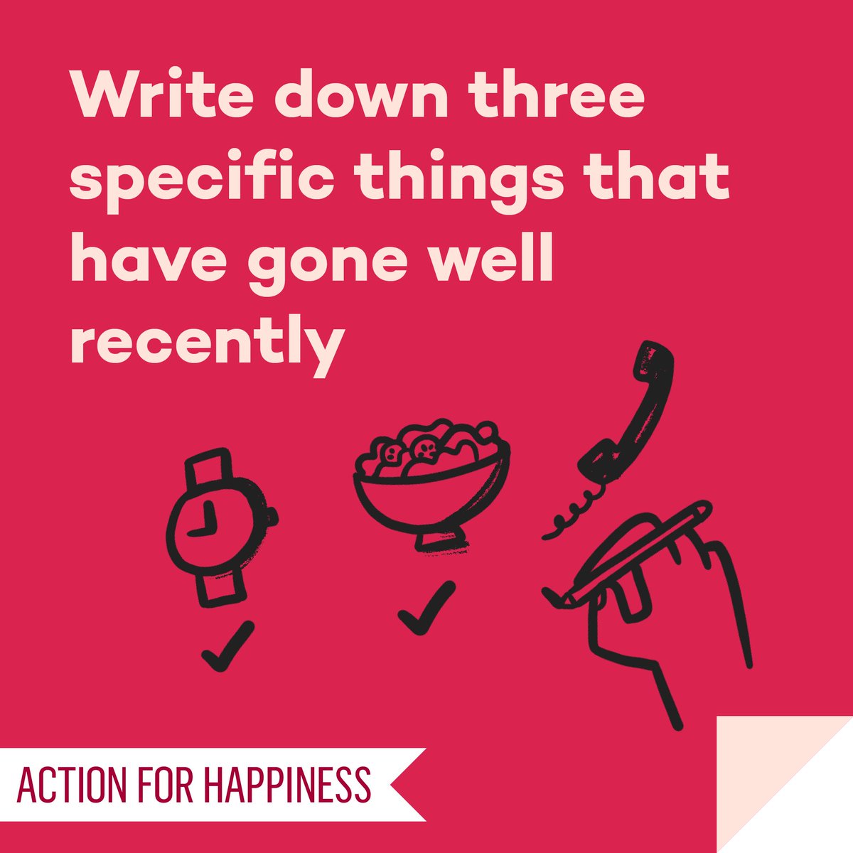Optimistic October - Day 24: Write down three specific things that have gone well recently #OptimisticOctober 

Try it here: afh.link/action/2024-oc…