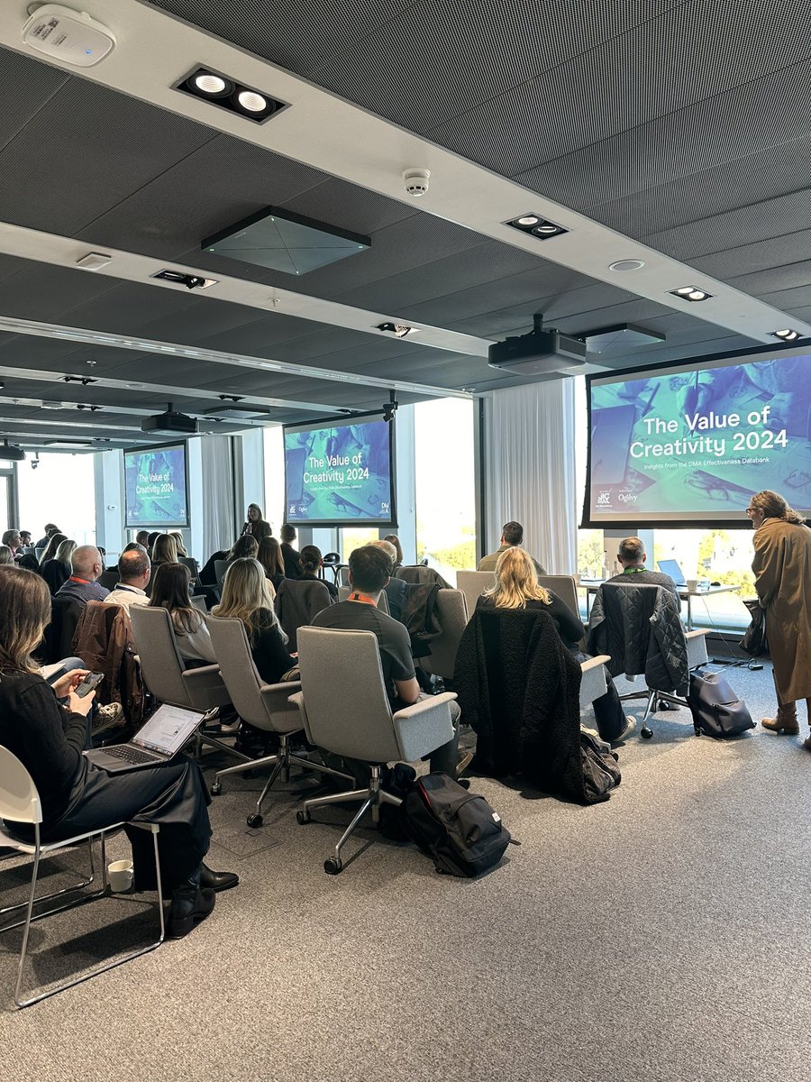 🚀 Packed house here at the DMA’s #ValueOfCreativity report launch! Key insights on how creativity drives marketing effectiveness coming your way. Thanks to <a href="/Ogilvy/">Ogilvy</a> @JICMAIL for your support! #DMAEvents #MarketingStrategy