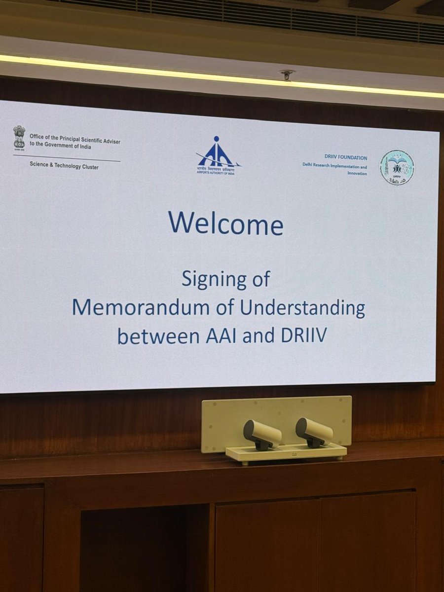 driiv_delhi's tweet photo. Revolutionizing Indian Aviation: AAI and DRIIV Sign Strategic MoU 

We are thrilled to announce a historic partnership between the Airports Authority of India (AAI) and DRIIV (Delhi Research Implementation and Innovation). The Memorandum of Understanding (MoU) was signed at Rajiv Gandhi Bhawan by @MisraShipra, CEO & MD of DRIIV and Ms. Shymali Haldar, ED (ATM) of AAI, in the presence of Shri. M. Suresh, Chairman, AAI.
This collaboration marks a historic moment for the innovation landscape in civil aviation and is set to transform the sector by fostering technological advancement, improving operational safety, and promoting sustainability.

Key Initiatives of the AAI-DRIIV Collaboration:
1. Innovation Ecosystem Development
2. Support for Emerging Technologies
3. Advancing R&D
4. Hosting Innovation Challenges
5. Promoting Indigenous Technologies
This MoU signifies a bold step towards a future-ready aviation sector that is not only safer and more efficient but also environmentally sustainable. 
#Aviation #Innovation #Sustainability #Partnership #MakeInIndia #Startups #DRIIV #AAI 

@RamMNK, @MoCA_GoI, @AAI_Official, @PrinSciAdvGoI, @DrVishalChoudh3, @KrishnGaur, @dawn_amrita