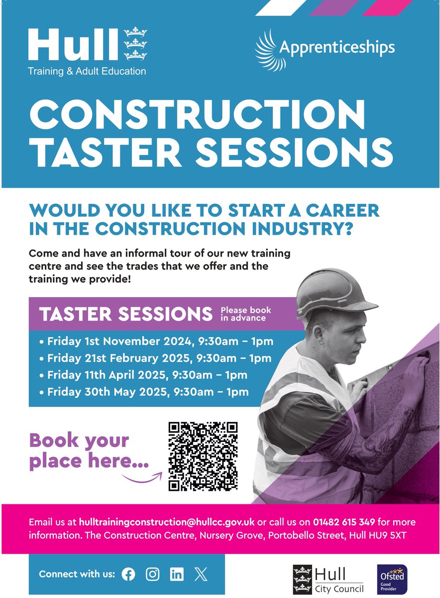 Hull Training and Adult Education (@hcctraining) on Twitter photo ๐ฃ ๐๐ง๐ญ๐๐ซ๐๐ฌ๐ญ๐๐ ๐ข๐ง ๐ ๐๐๐ซ๐๐๐ซ ๐ข๐ง ๐๐จ๐ง๐ฌ๐ญ๐ซ๐ฎ๐๐ญ๐ข๐จ๐ง? ๐๐จ๐งโ๐ญ ๐ฆ๐ข๐ฌ๐ฌ ๐จ๐ฎ๐ซ ๐๐จ๐ง๐ฌ๐ญ๐ซ๐ฎ๐๐ญ๐ข๐จ๐ง ๐๐๐ฌ๐ญ๐๐ซ ๐๐๐ฌ๐ฌ๐ข๐จ๐ง๐ฌ!
Upcoming Dates:
- Fri 1st Nov 2024
- Fri 21st Feb 2025
- Fri 11th April 2025
- Fri 30th May 2025
Time: 9:30 AM โ 1:00 PM ๐ฃ ๐๐ง๐ญ๐๐ซ๐๐ฌ๐ญ๐๐ ๐ข๐ง ๐ ๐๐๐ซ๐๐๐ซ ๐ข๐ง ๐๐จ๐ง๐ฌ๐ญ๐ซ๐ฎ๐๐ญ๐ข๐จ๐ง? ๐๐จ๐งโ๐ญ ๐ฆ๐ข๐ฌ๐ฌ ๐จ๐ฎ๐ซ ๐๐จ๐ง๐ฌ๐ญ๐ซ๐ฎ๐๐ญ๐ข๐จ๐ง ๐๐๐ฌ๐ญ๐๐ซ ๐๐๐ฌ๐ฌ๐ข๐จ๐ง๐ฌ!
Upcoming Dates:
- Fri 1st Nov 2024
- Fri 21st Feb 2025
- Fri 11th April 2025
- Fri 30th May 2025
Time: 9:30 AM โ 1:00 PM