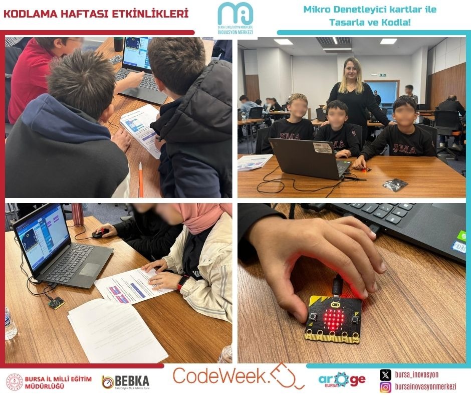 bursailmemarge's tweet image. Kodlama Haftası #CodeWeek2024 kapsamında İnovasyon Merkezimizde hazırlanan etkinliklerin 2. gününde ortaokul öğrencilerimiz mikrodenetleyici kartlarla verilen görevleri yerine getirdi, programlama becerilerini geliştirdi🤖
@bursailmem16
@TCBEBKA
@Alireisoglu34
@CodeWeekEU
