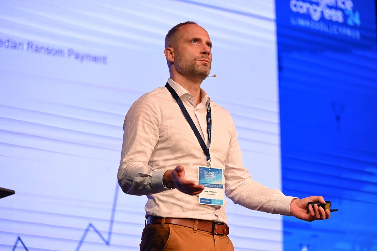 _FIBEP's tweet image. 🛡️ This afternoon at #FIBEP2024, Martin Haller of Patron-IT shared real-world stories from seven years of ransomware incident response. His insights on how attackers operate and how to protect our organizations were invaluable. 🔐 #Cybersecurity #Ransomware #DataSecurity