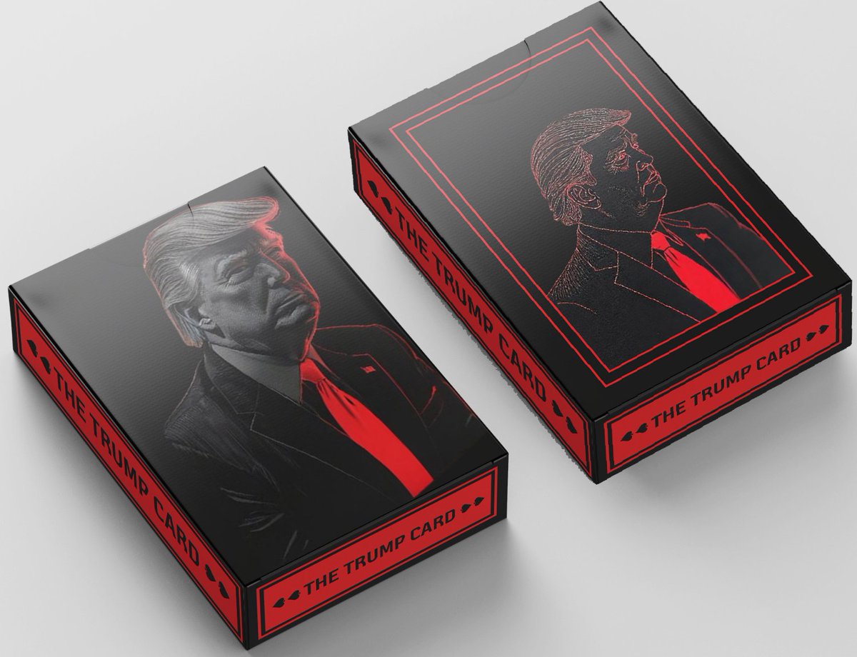 FloresenseDes's tweet photo. @EricTrump  #TheTrumpCard https://t.co/90RMzpgXFK deck highlights @realDonaldTrump political journey, and @elonmusk featured as the wildcard! Representing bold moves &amp; innovation. It’d be awesome if you could share it to help support the project and Donald Trump! #donaldtrump https://t.co/JcZP9IYT5P