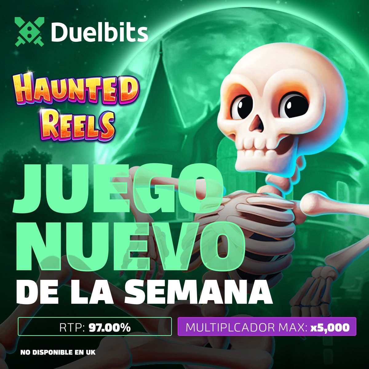 💀 ¡Llegó un nuevo lanzamiento en Duelbits: Haunted Reels!

🎰 Con un RTP del 97.00% y un multiplicador máximo de x5,000, ¡tenés todo lo necesario para cazar premios espectaculares!

¿Estás listo para enfrentarte a los giros más espeluznantes? 👉 duel.bz/HauntedReels