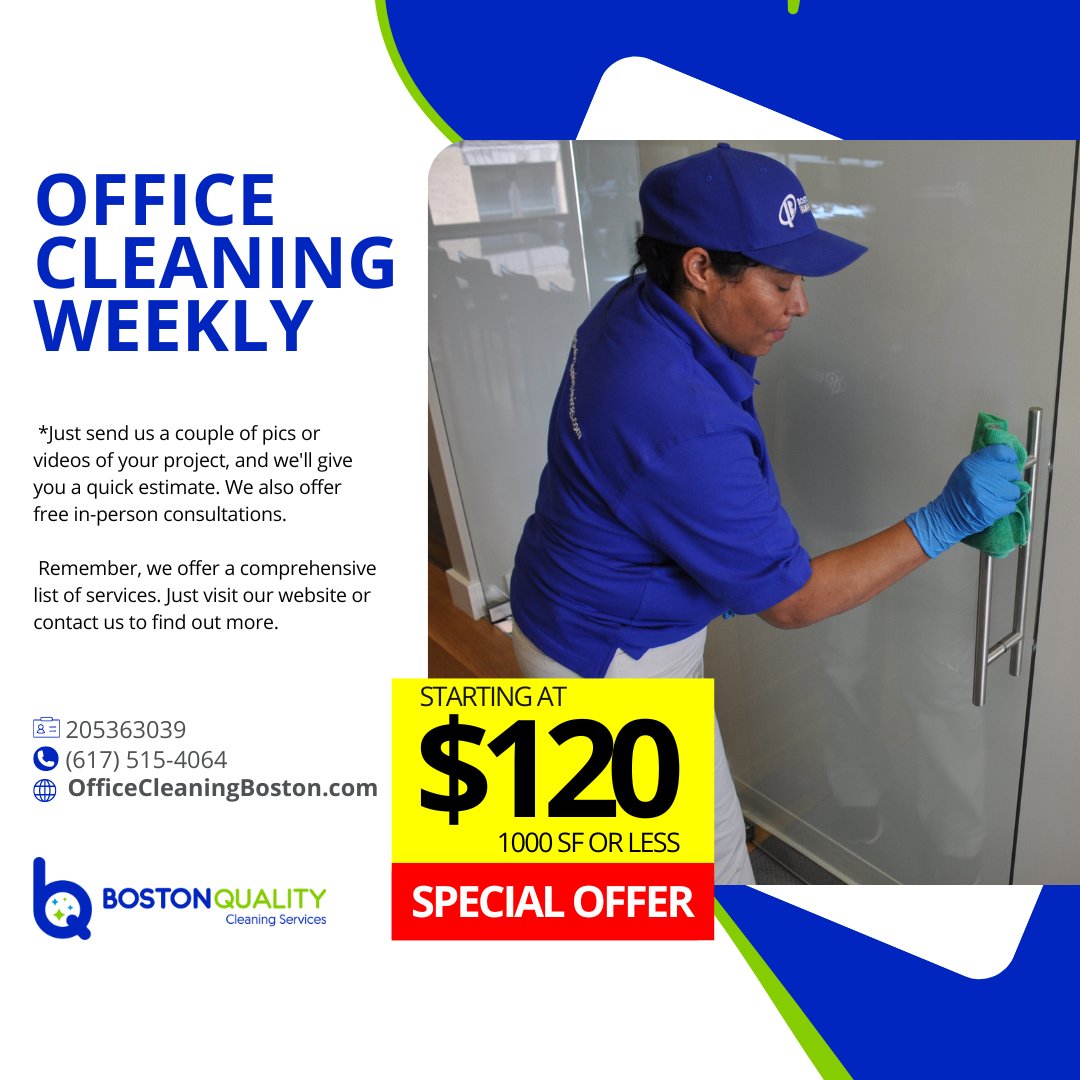 BostonCleaning's tweet image. #BostonCarpetCleaning #CleaningCommercialBoston #CleaningCompanyBoston #CleaningFloorSpecialist #CleaningOfficeBoston #CleaningServiceBoston #CommercialCleaning #FloorCleaning #JanitorialCleaning #NaturalCleaningProduct #OfficeCleaning

linktr.ee/BostonQualityC…