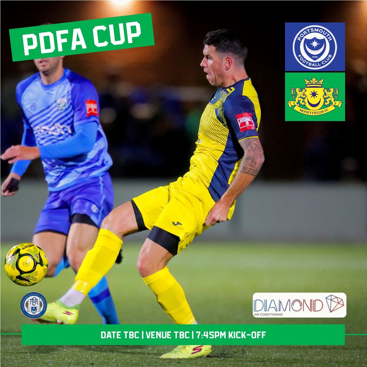 MONEYFIELDSFC's tweet photo. We have been drawn against @Pompey in the PDFA Cup Second Round - with a date for that match TBC.
Whilst our Reserves will travel to @DenmeadFC in the same competition, and that game will take place on Saturday 23 November.
#PORMON #UpTheMoneys https://t.co/OTPp0wYWeg