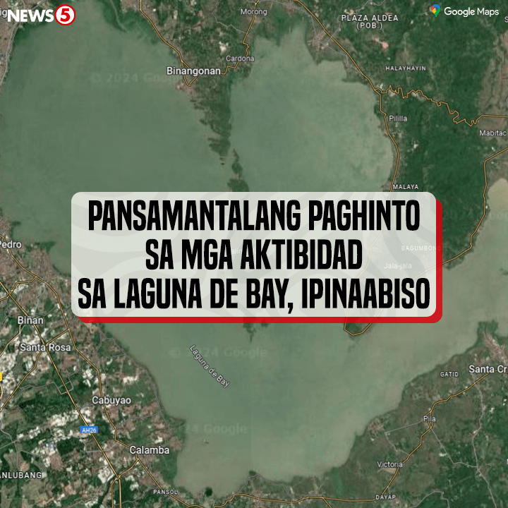 News5PH's tweet image. Nag-abiso ang Laguna Lake Development Authority #LLDA na ihinto muna ang lahat ng uri ng gawain sa lawa gaya ng transportasyon, pangingisda, at iba pang aktibidad sa gitna ng pananalasa ng Bagyong #KristinePH. #News5