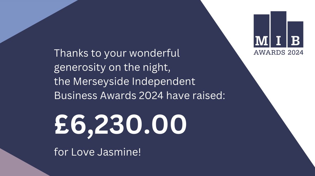 We're passionate about supporting local charities, so we're delighted that guests at this year's #MIB Awards raised an impressive £6,230.00 for Love Jasmine, a local charity supporting bereaved families following the loss of a child. Thank you to everyone who donated! #MIB24