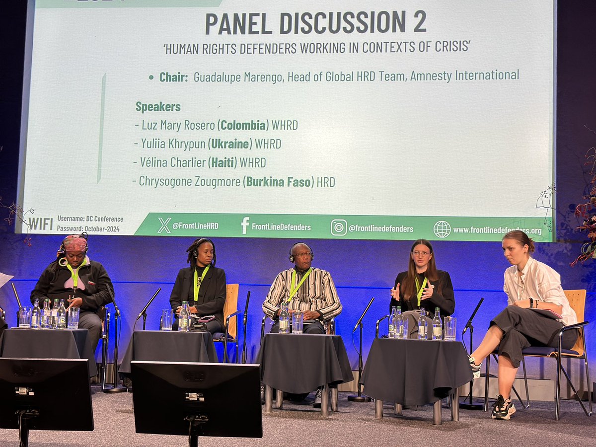OlenaIvantsiv's tweet photo. "Difficult to criticize work that isn’t being done. @ICRC told me that my father was held in Crimea 4 months after their visit, when he had already been moved to Russia” - Yuliia Khrypun, Ukrainian HRD, working on civilian hostages taken by Russia at @FrontLineHRD #dublinplatform https://t.co/TagiLQGYd2